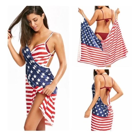 Other - American flag wrap around bathing suit coverup